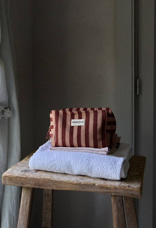 Kulturbeutel aus Baumwolle Streifen Garance