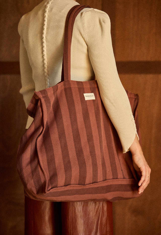 Baumwoll-Wochenendtasche mit Saint‑Honoré‑Streifen