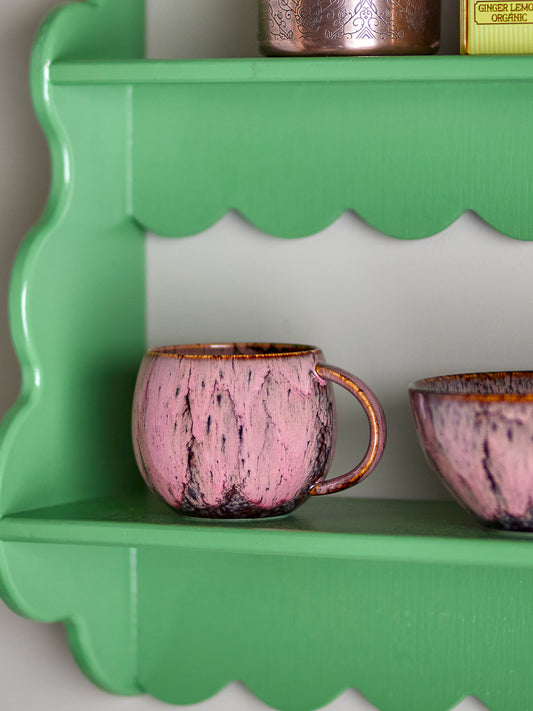 Rayen Becher, Rose, Steingut