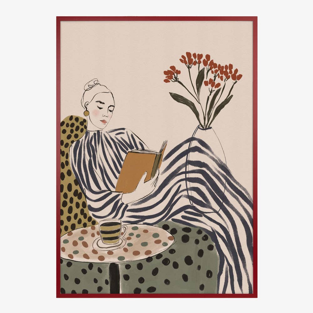 Kunstdruck „Chic Woman Reading“ – malerische Editorial-Deko