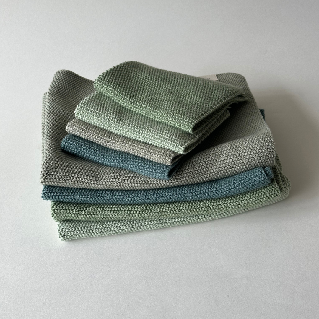 Spüllappen aus Bio-Baumwolle, 2er-Set, gestrickt, Mint