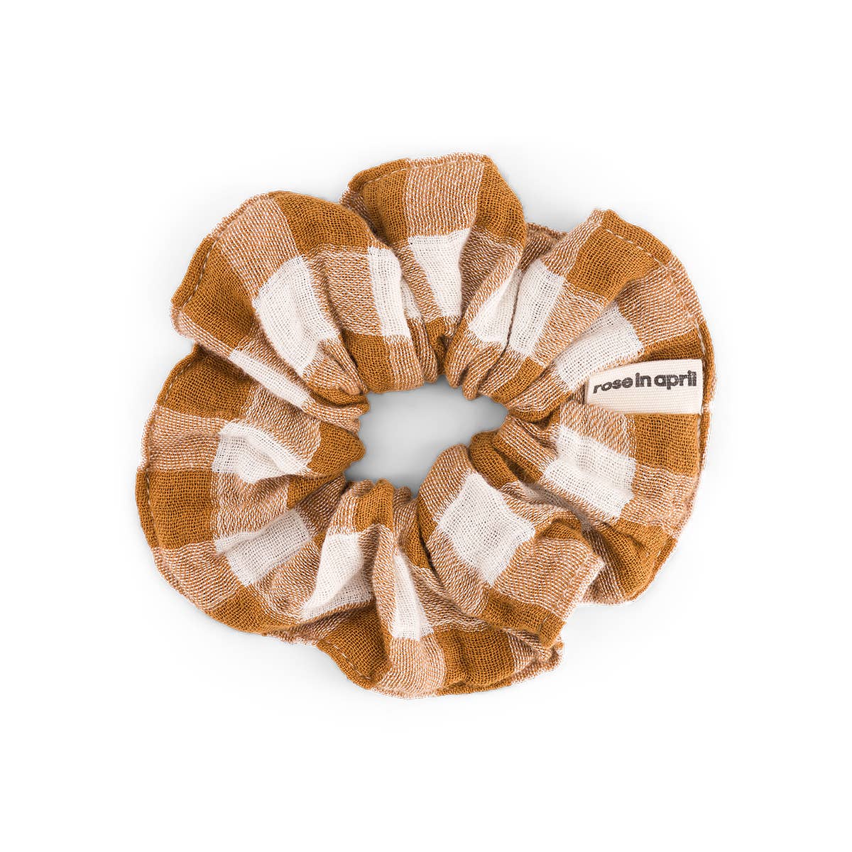 Haargummi Vichy-Muster Karamell