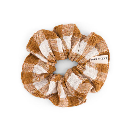 Haargummi Vichy-Muster Karamell