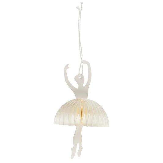 Scherenschnitt Ballerina in Relevéposition weiß