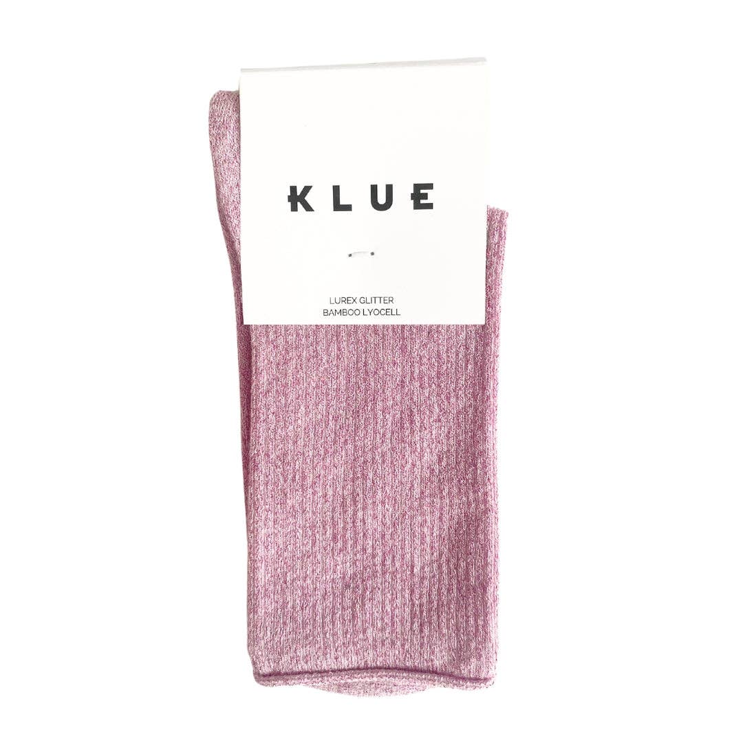 KLUE Glitter Lurex-Socken aus umweltfreundlichem Lyocell | Rosa