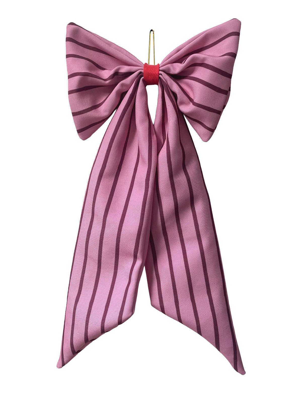 Schleife Canvas rosa/plum schmal gestreift