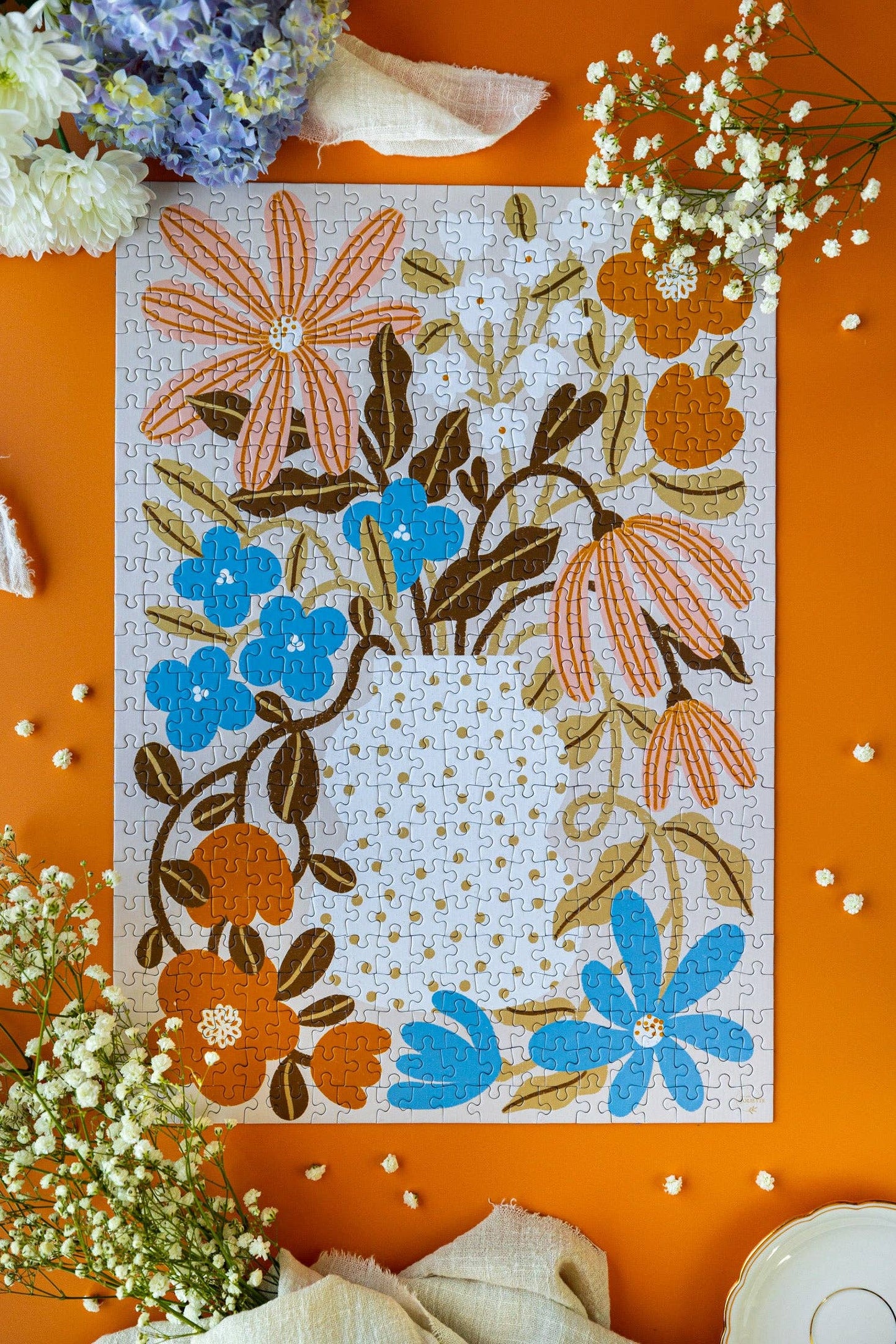Myosotis- & Kapuzinerkresse-Puzzle mit 500 Teilen