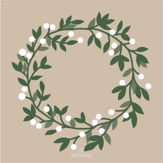 Serviette 16,5x16,5 cm Schneebeerenkranz 20 Stck/Pck