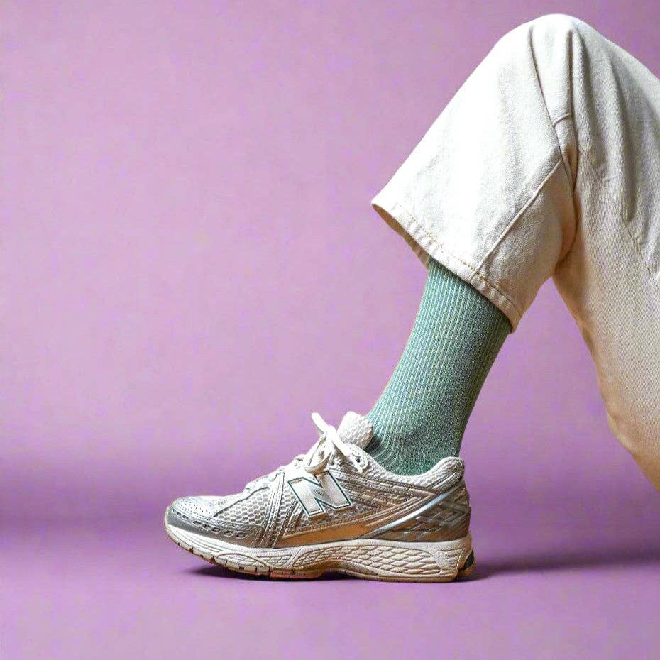 KLUE Glitzer-Lurex-Socken aus umweltfreundlichem Lyocell | Mintgrün