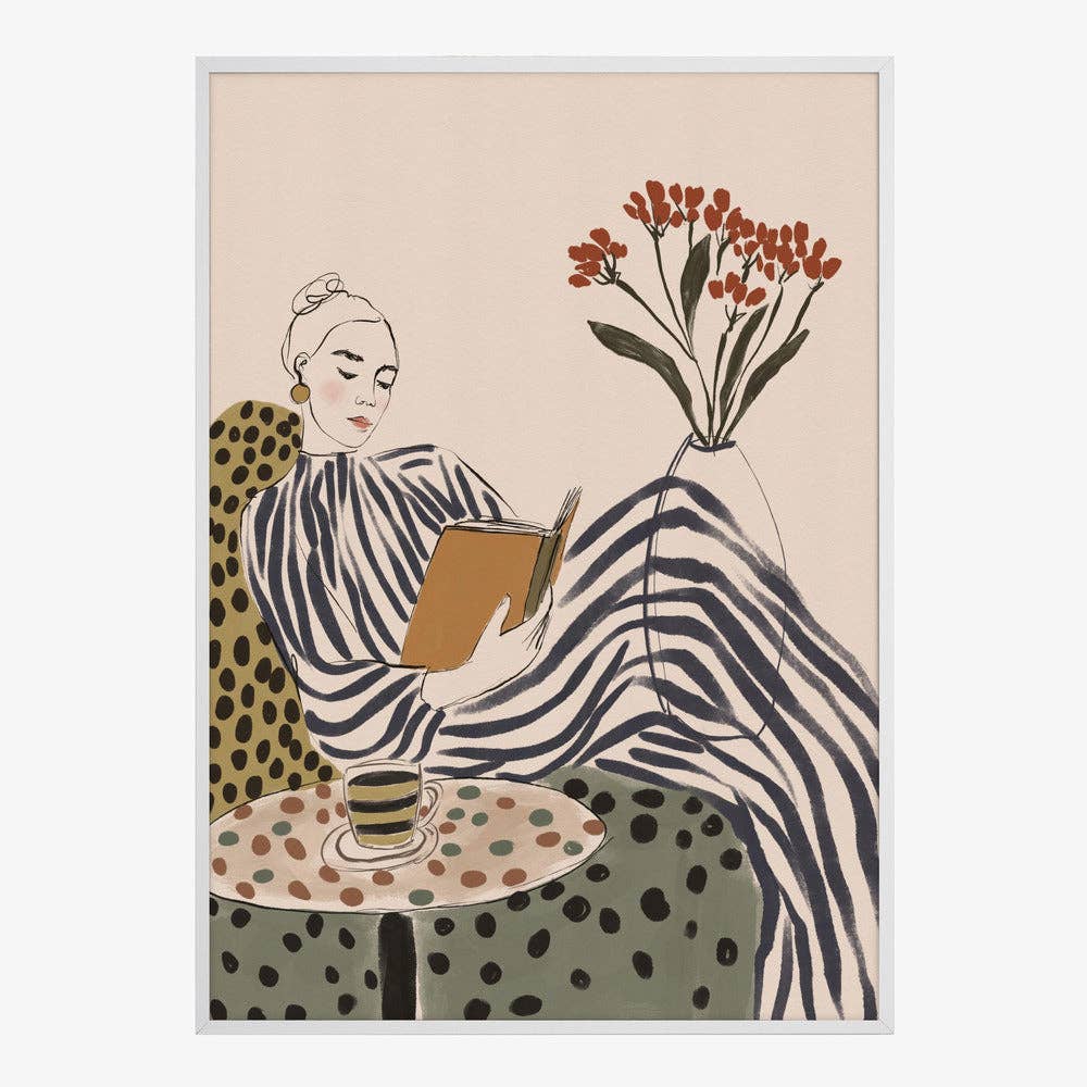 Kunstdruck „Chic Woman Reading“ – malerische Editorial-Deko