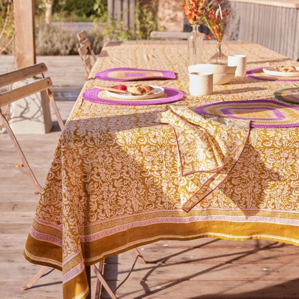Indische Tischdecke mit Blumenmuster Iris Curry