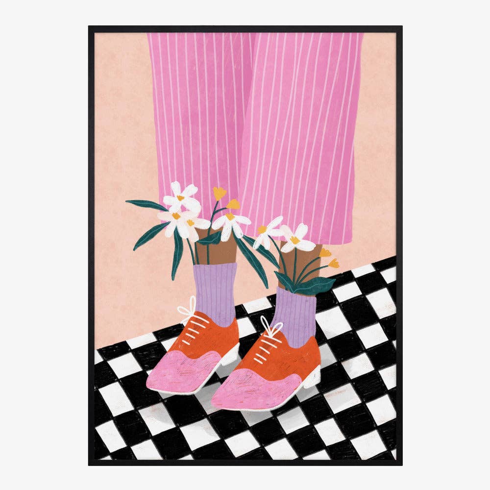 Florale Oxford-Schuhe Kunstdruck - Verspielte Mode