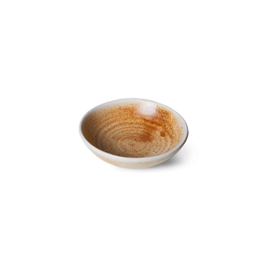 Kochkeramik: Kleine Schale, rustikales Creme/Braun