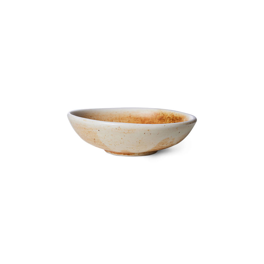 Kochkeramik: Kleine Schale, rustikales Creme/Braun