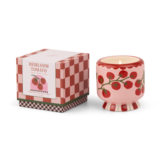 Adopo 8 oz./226 g Tomatenreben-Keramiktopf mit Warnhinweis und Staubschutzhülle – Alte Tomatensorte