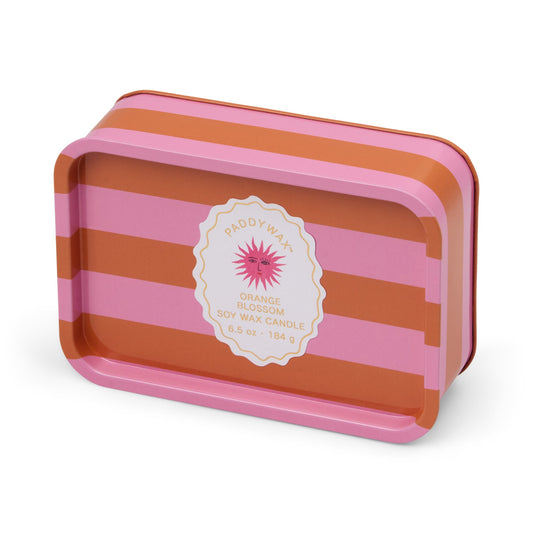A Dopo Kerze in der Dose (184 g / 6 oz) mit Sonnendruck-Motiv – Orangenblüte