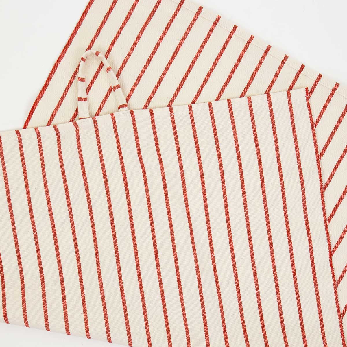 ARCADIA Handduk, weiß/rot