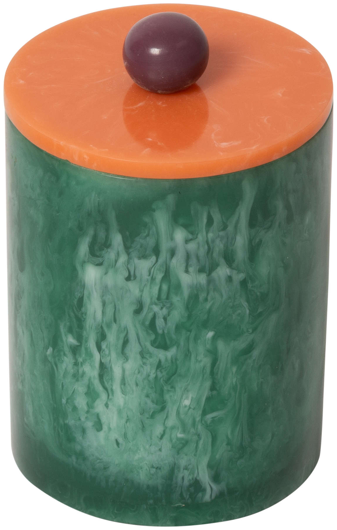 Teelichthalter m/Deckel, resin, violett