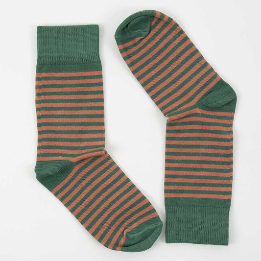 AWOC-Socken, Grün/Aprikose