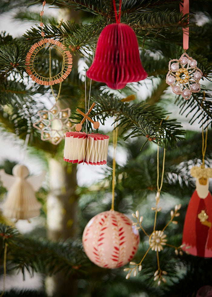 Beaded Ornament Hoop Ø6cm Mio Coral