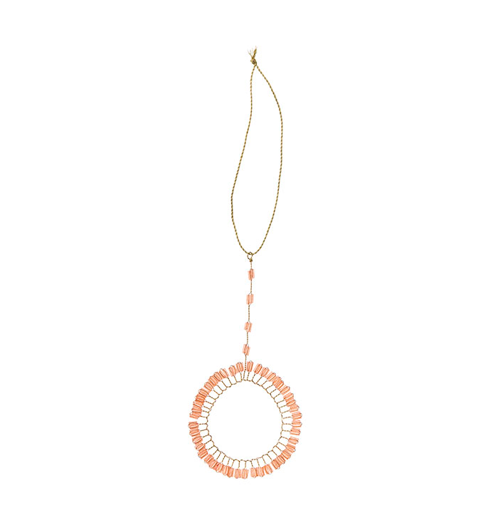 Beaded Ornament Hoop Ø6cm Mio Coral