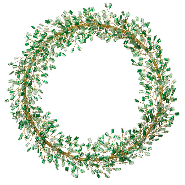 Beaded Ornament Wreath Ø18cm Mio Emerald