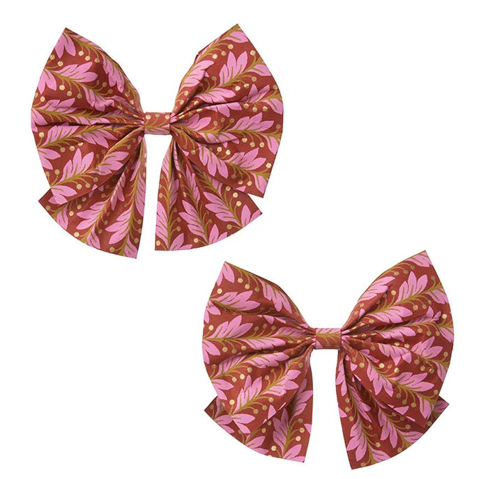 Paper Bow Naya 12cm Scarlet/Gold S/2pcs