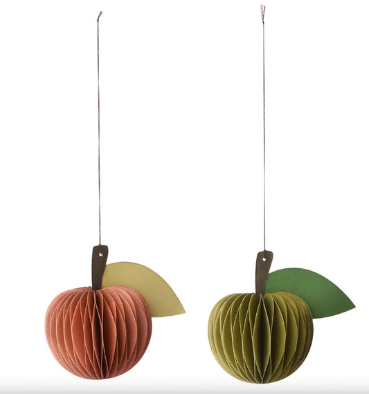 Honeycomb Apples Ivy/Cerise S/2pcs
