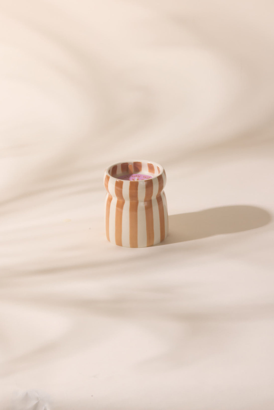 Cabana Kerze aus Keramik mit Rost-Streifen – Sienna Sunset