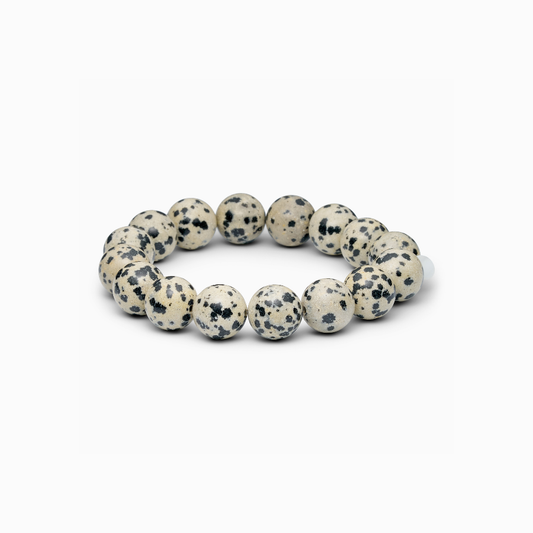 Chunky Dalmatian Jasper Stretch Bracelet Joy