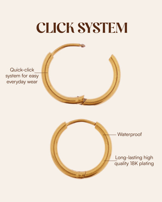 Goldene Creolen mit braunen Oval-Anhängern 1 Stk.