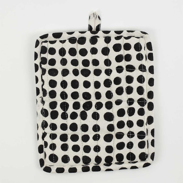 DOTS Topflappen, weiß/schwarz
