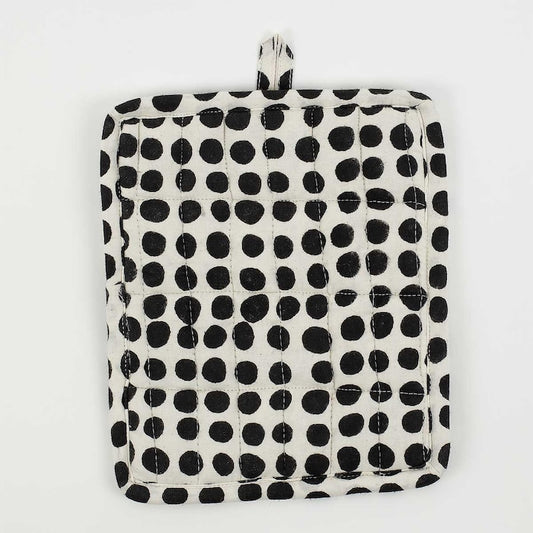 DOTS Topflappen, weiß/schwarz