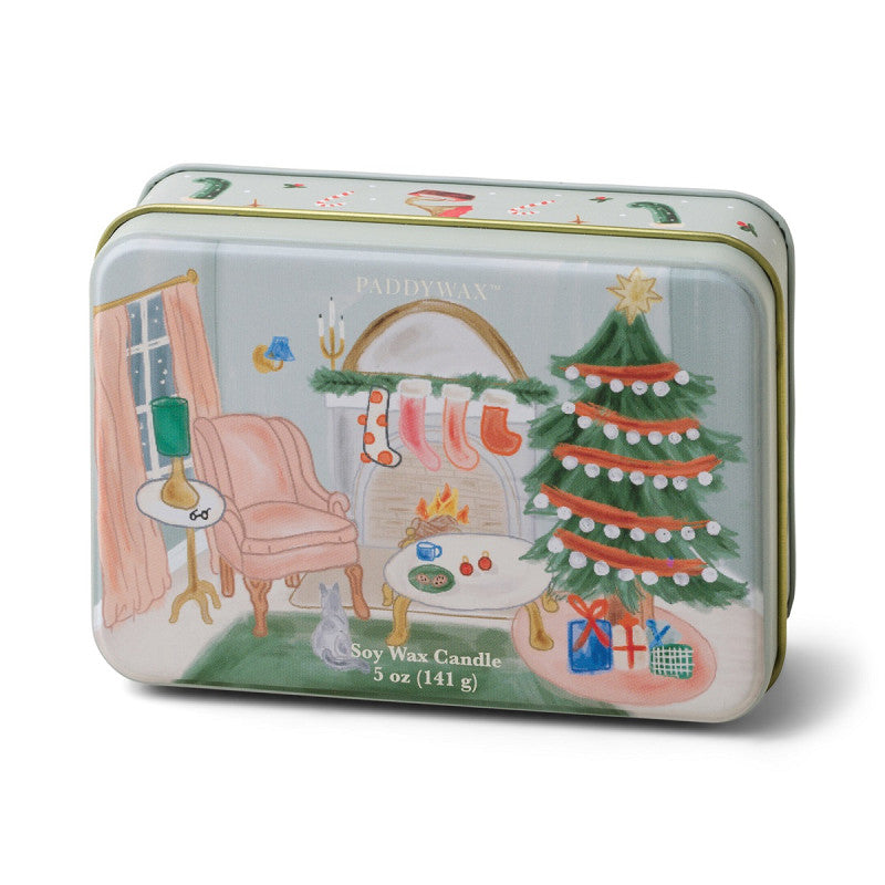 Weihnachtsdose (141 g) „Wohnzimmer“ – Kaki und Kastanie