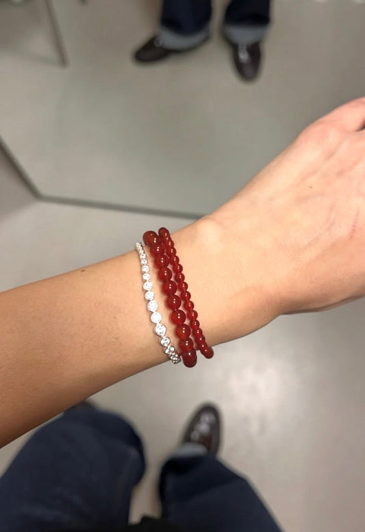 Essential Red Jade Stretch Bracelet Passion
