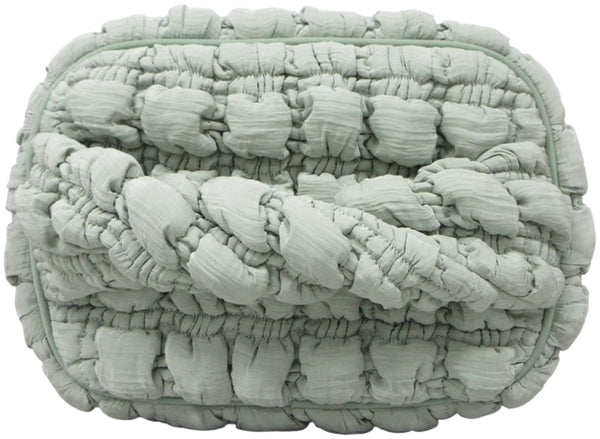 Kosmetiktasche, gesteppt-hellgrün, 21x14x14 cm