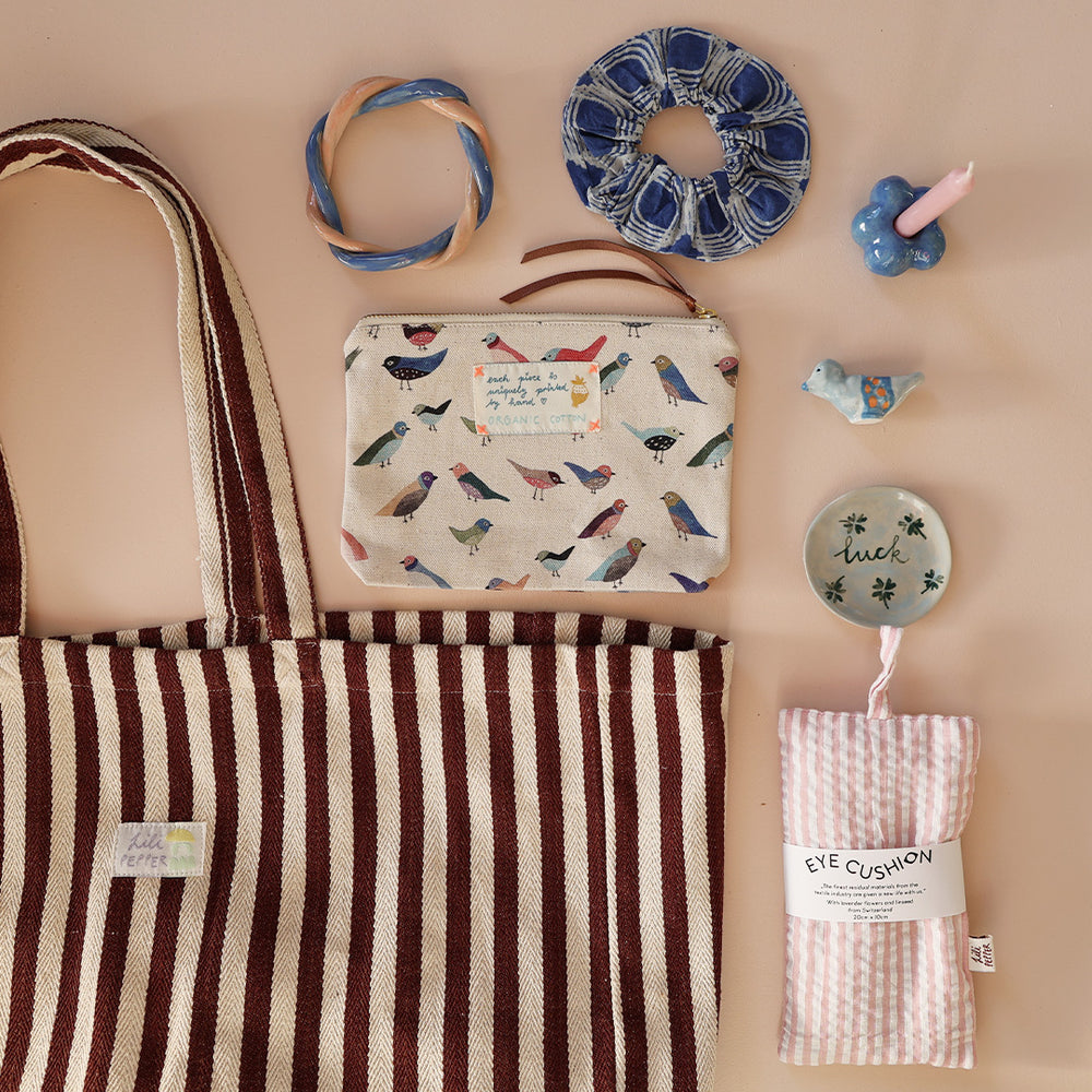 Baumwolltasche *Stripes Maroon*