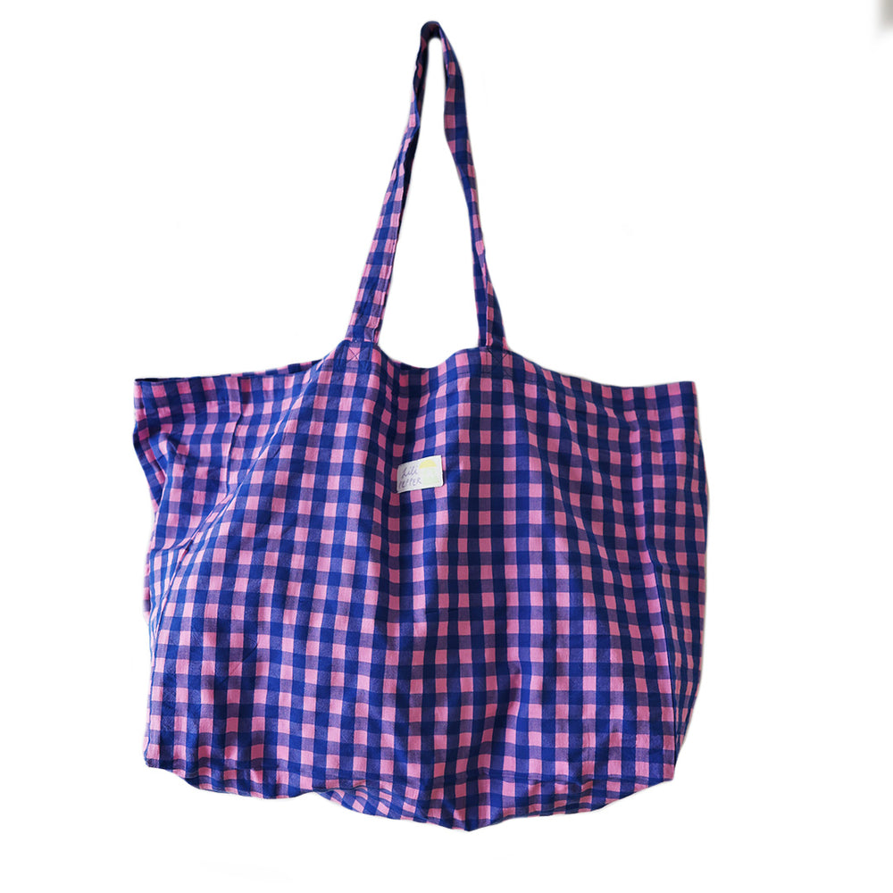 Baumwolltasche *Check Pink Blue*