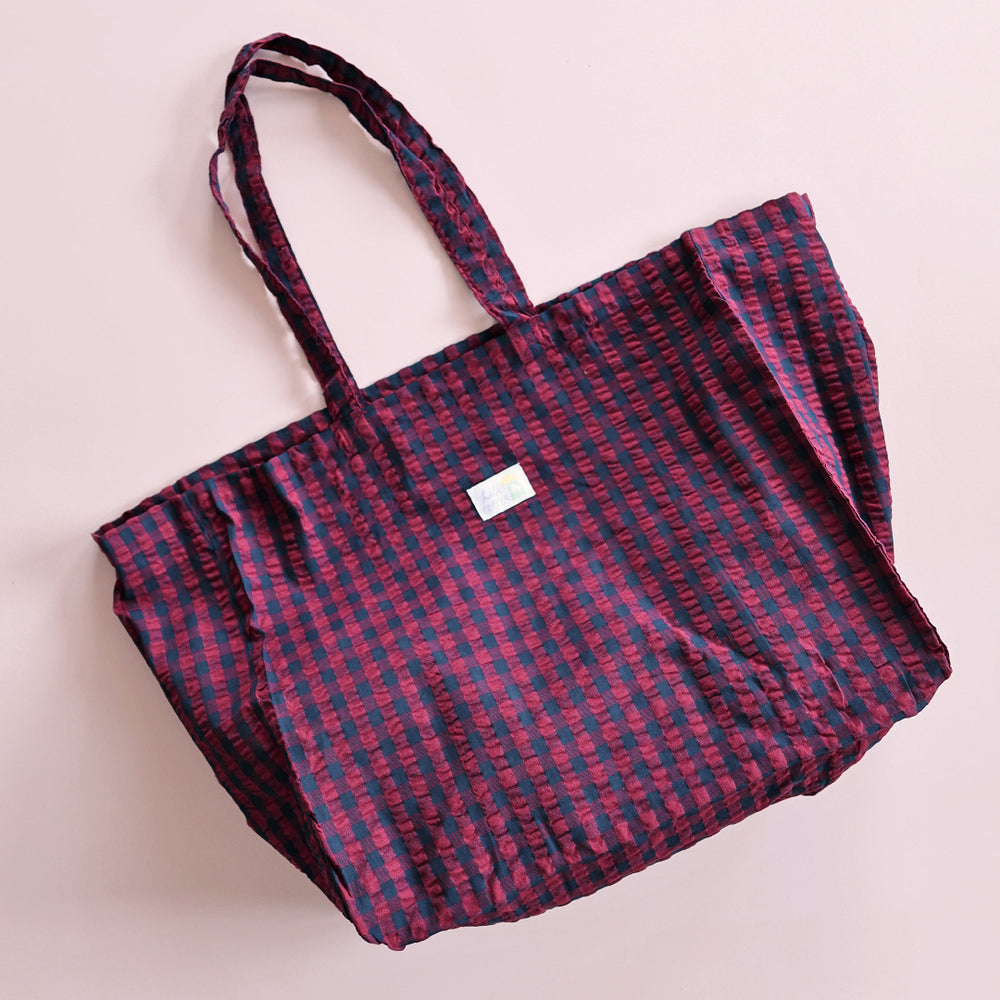 Baumwolltasche *Check Blue Red*