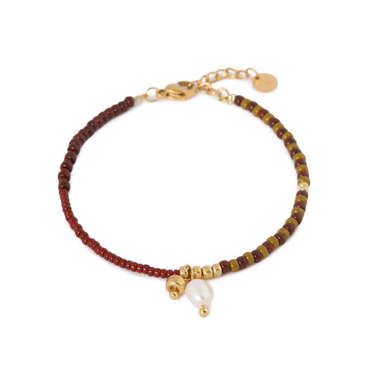 Armband in Ochsenblutrot und Gold