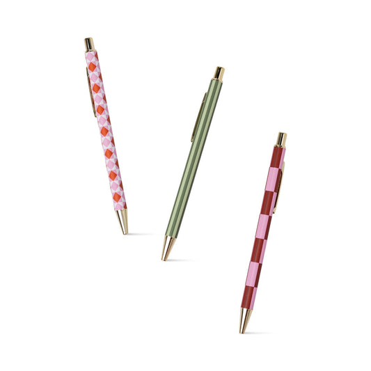 Ein Dopo-Set mit 3 Stiften - Diamant, Streifen, Kariert