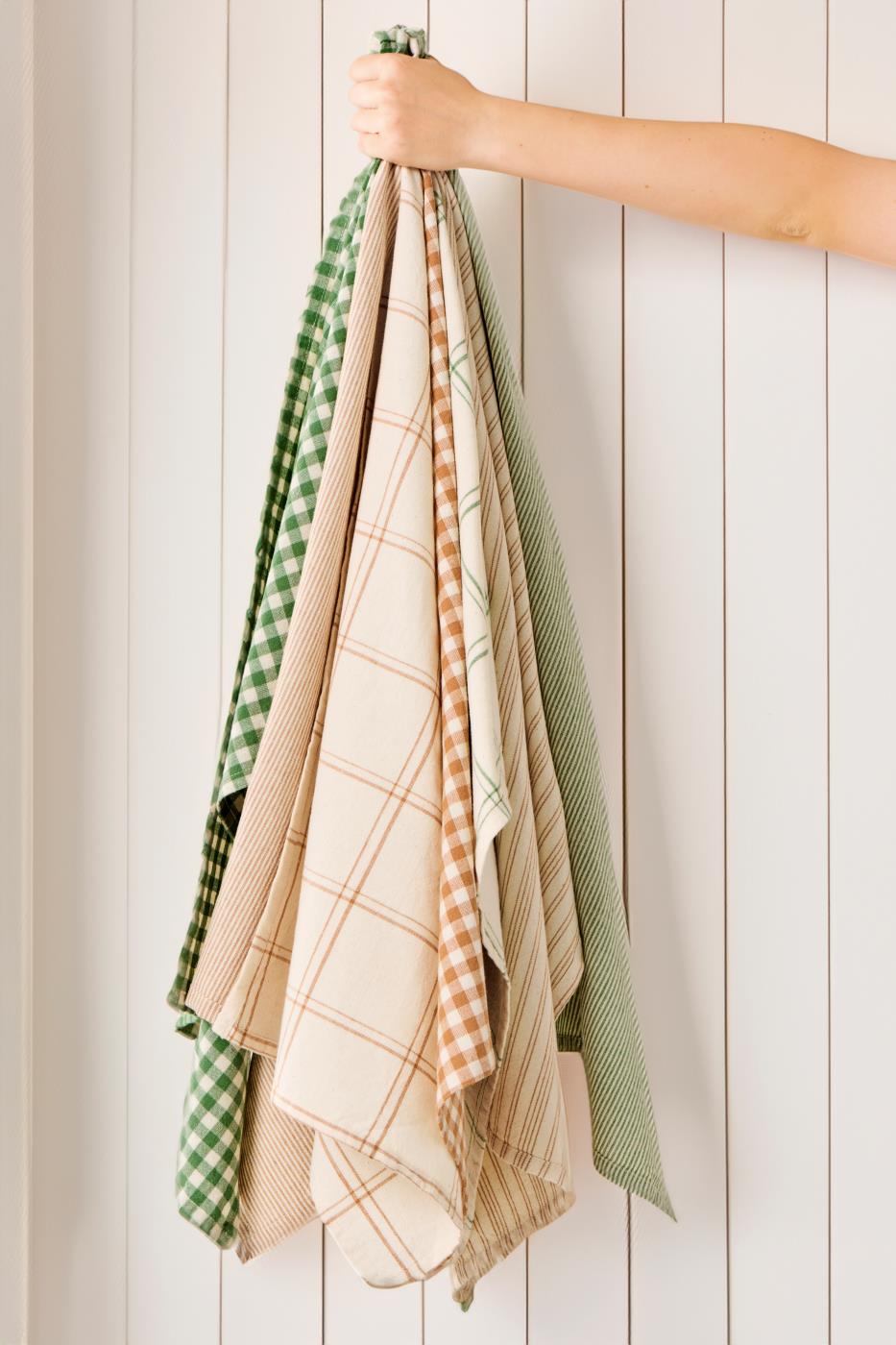 Geschirrtuch Rasmus rustikbraun m/kleinen naturfarbigen Karos