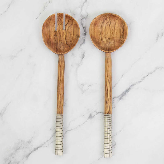 WOOD CHECK Salladsbestick