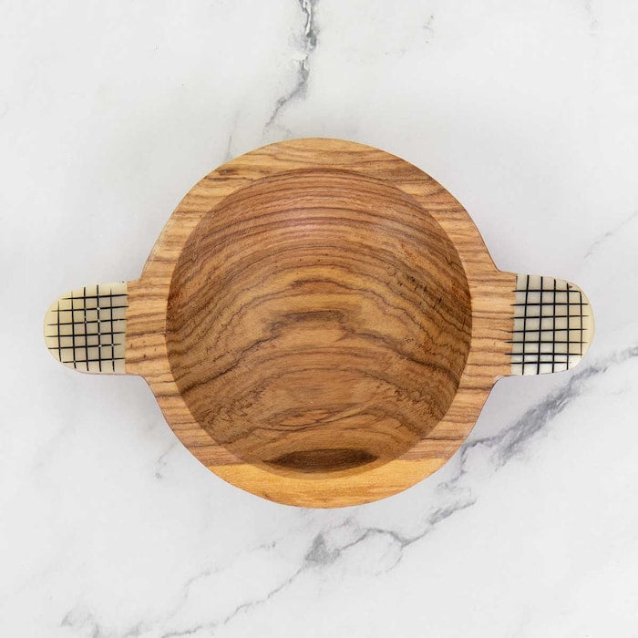 WOOD CHECK Holzschale mit Griff