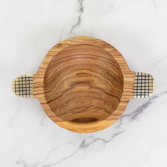 WOOD CHECK Holzschale mit Griff