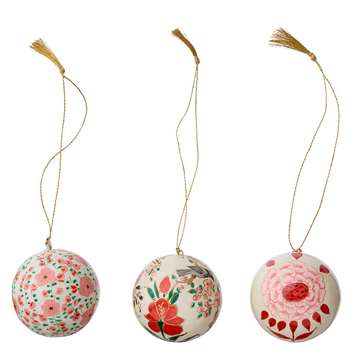 Pappmaché-Kugeln Gaya Ø5cm Rubinrot 3er-Set