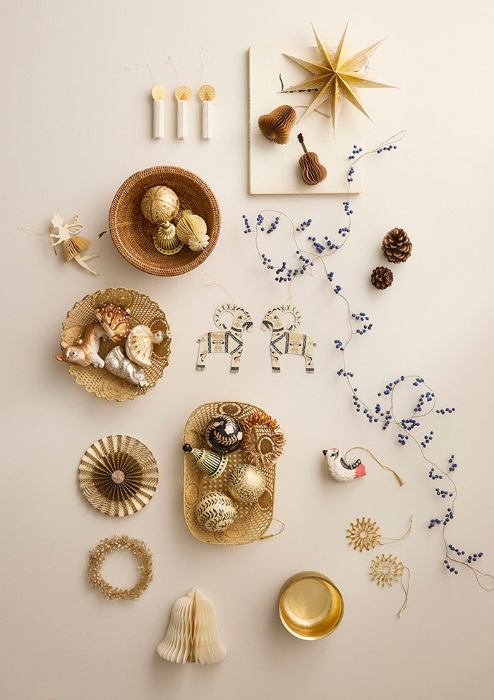 Pappmaché-Kugeln Gaya Ø7cm Gold 4er-Set