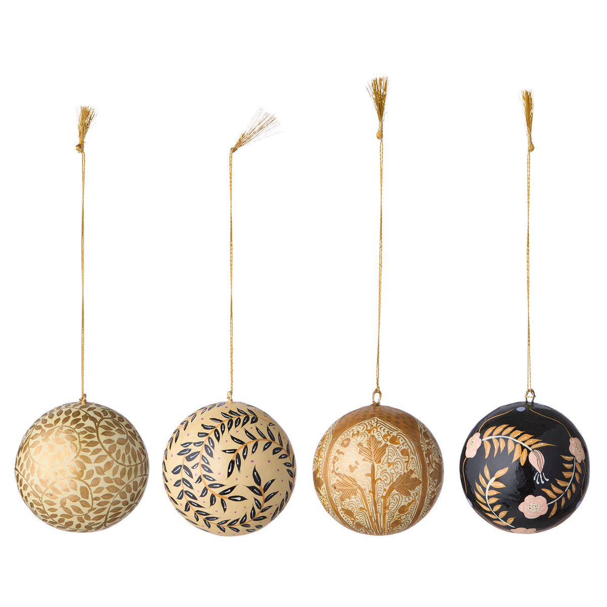 Pappmaché-Kugeln Gaya Ø7cm Gold 4er-Set