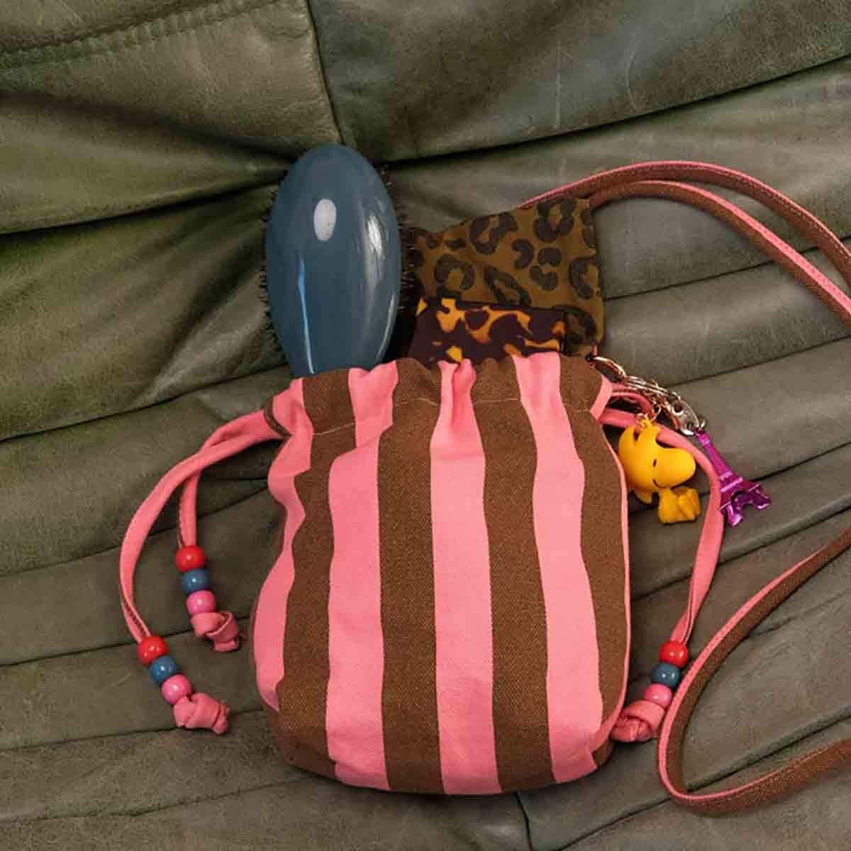 BILLIE-TASCHE STREIFEN FUNKY PINK / OLIVE