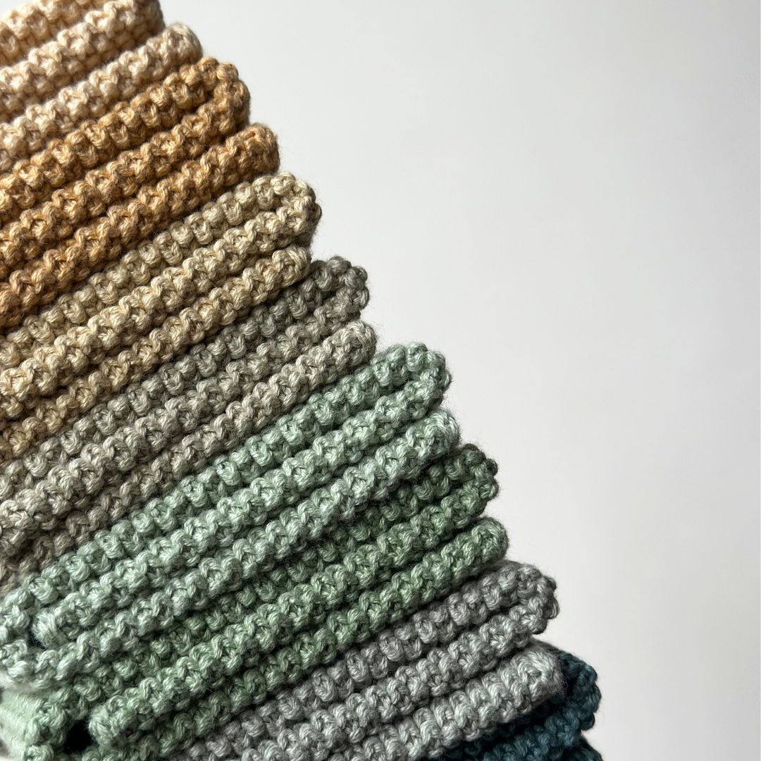 Geschirrtücher aus Bio-Baumwolle – Set mit 2 gestrickten Tüchern – Farbe Pampas